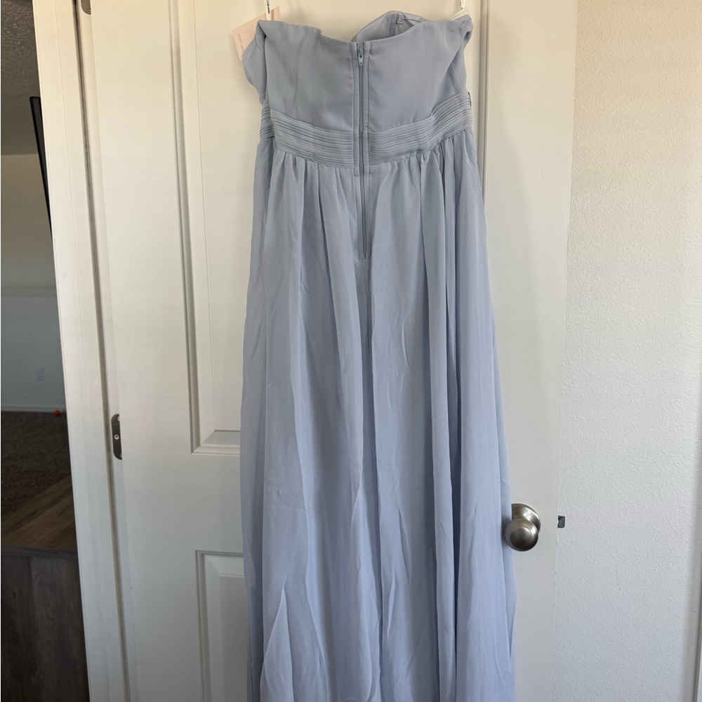 Birdy Grey - Ice Blue Chiffon Convertible Bridesmaid dress “Grace” with slit - Picture 8 of 10